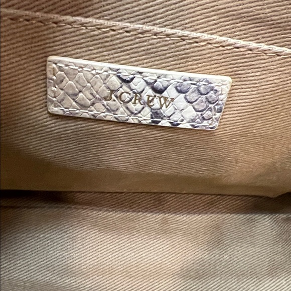 J. Crew Edie Embossed Leather Shoulder Bag - Picture 10 of 11